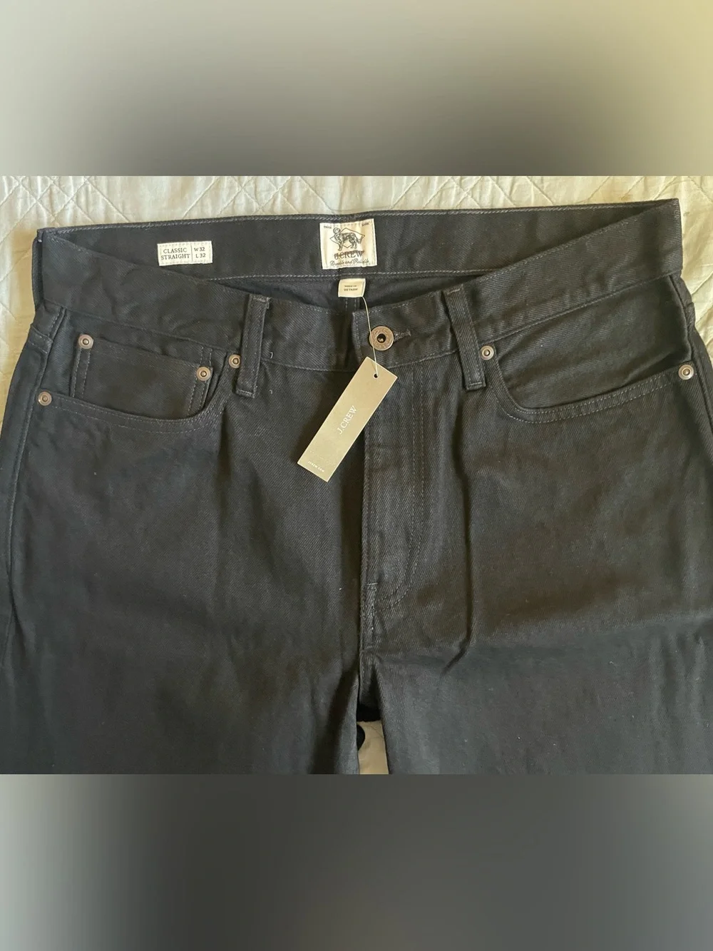 J. Crew Classic Straight jean in black rinse Size 32/32 NWT $168 CC325